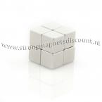Zoom in - 10 x 10 x 10 mm ( N45 ) 8 stuks. TREKKRACHT van ieder magneet 7 kg