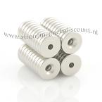 Zoom in - 15 x 3 mm / 3 - 5 mm ( N45 ) 40 stuks. TREKKRACHT van ieder magneet 3,8 kg