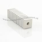 Zoom in - 20 x 20 x 5 mm / 4,3 - 7 mm ( N 45 ) 12 stuks. TREKKRACHT van ieder magneet 17 kg