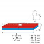 Zoom in - 25 x 10 x 5 mm / 3 - 5 mm NORD POOL ( N 45 ) 24 stuks