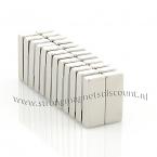 Zoom in - 25 x 10 x 5 mm   ( N45 ) 24 stuks. TREKKRACHT van iedere magneet 11 kg