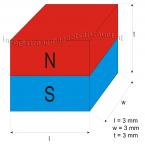 Zoom in - 3 x 3 x 3 mm ( N45 ) 100 stuks