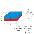 Zoom in - 40 x 40 x 15 mm / 8 - 13 mm ( N 45 )