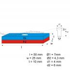 Zoom in - 50 x 25 x 10 mm / 4,3- 7 mm ( N 45 ) 24 stuks